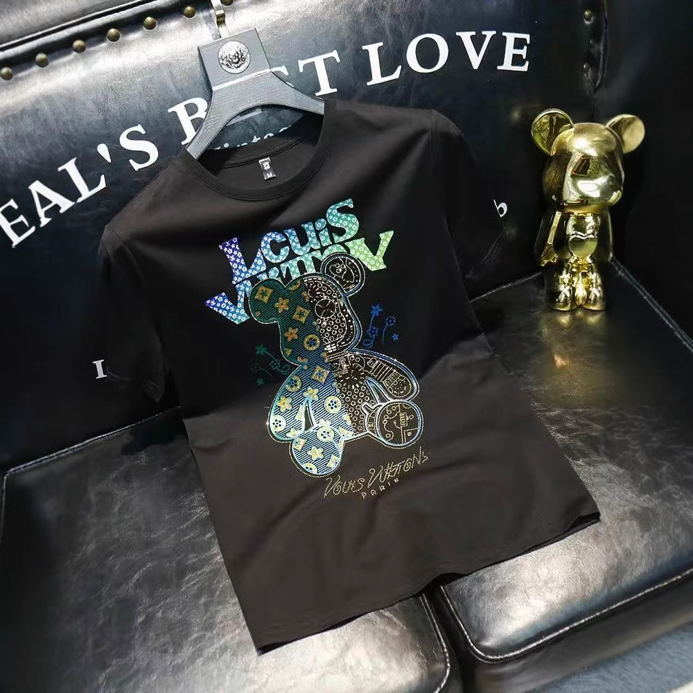 Summer new men's light luxury short sleeved 2026 best-selling printed design versatile handsome pure cotton T-shirt Free Shipping Large Size M-6X