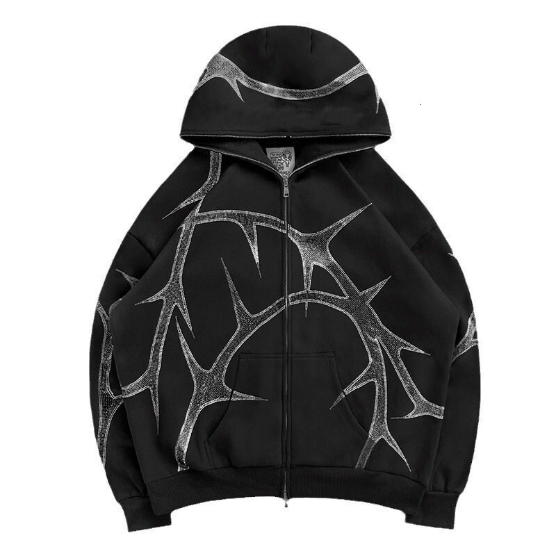 New street fashion 3D digital print hoodie with zipper for casual street sports