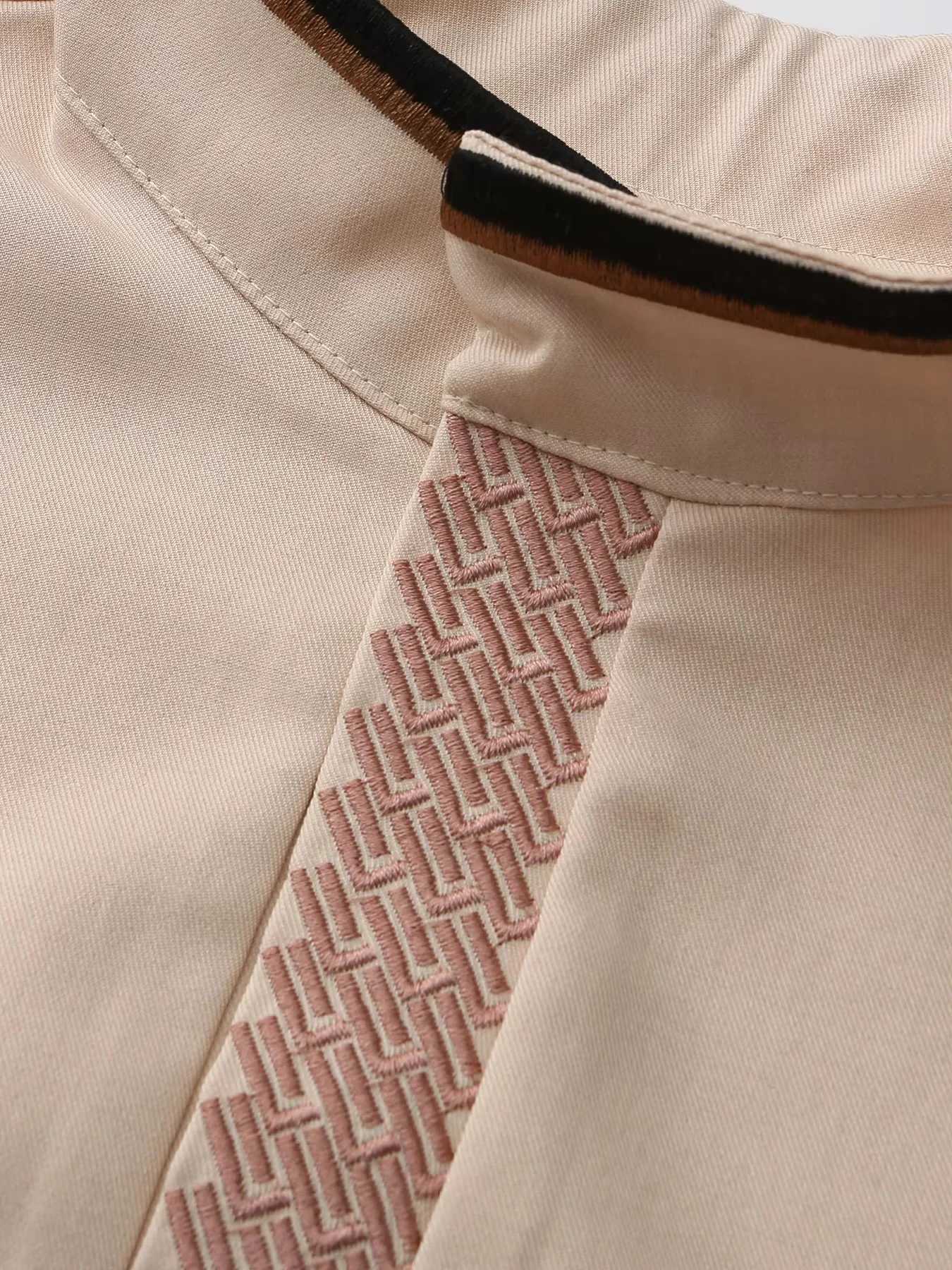 Traditional Middle Eastern style Muslim mens long robe retro dignified embroidered robe casual Eid al Fitr mens long robe W251216