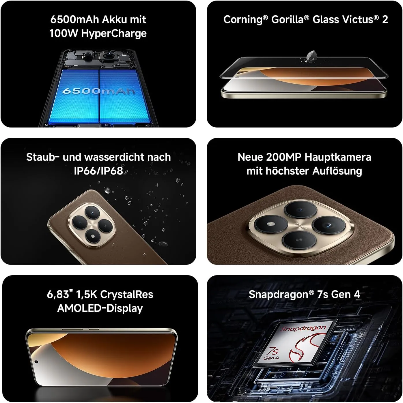 Xiaomi Redmi Note 15 Pro+ 5G 12GB +512GB 6.83 inches Smartphone Android 15 Octa-core 1280 x 2772 pixels 200 MP+8 MP+32 MP