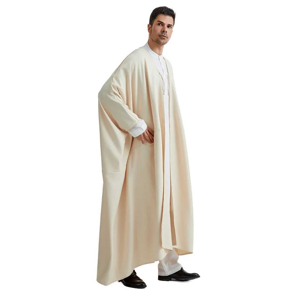 Middle East Mens Robe Muslim Dress Kimono Dishdasha Clothing Islamic Dubai Saudi Abayas Prayer Abaya Kaftan Ramadan Jubba Thobe W251216