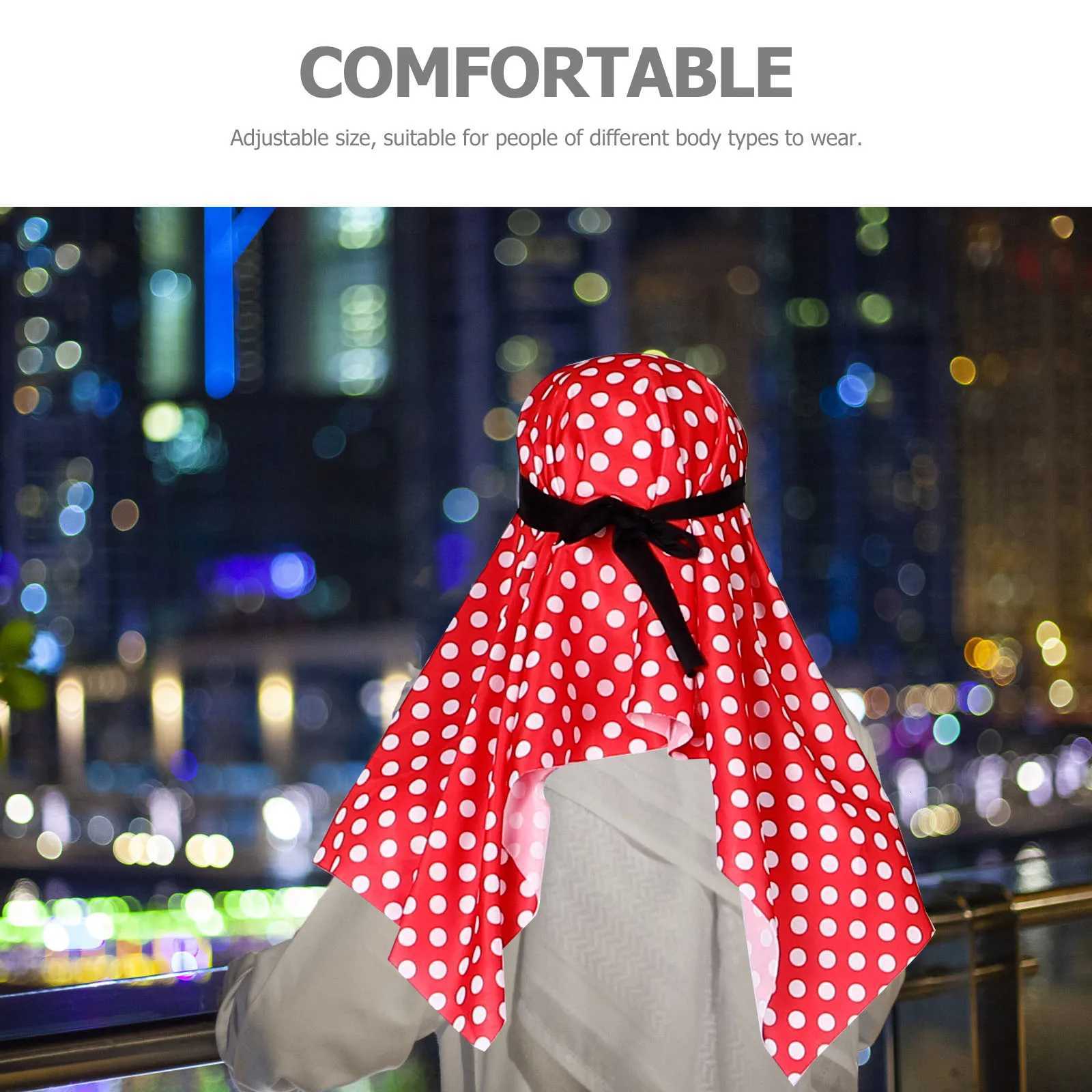 Arabic Red Turban Clothing Scarf Desert Costume for Men Dubai Cosplay Aldult for Men Ethnic Clothes Cosplay Dubai Middle East W251216