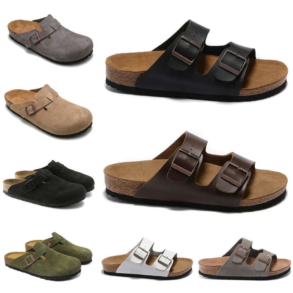 Designer Clogs Women Men Sandals Slippers Mules Cork Flat Soft Fluffy Fashion Suede Taupe Summer Leather Black Blue Grey Slide Beach Casual Shoes