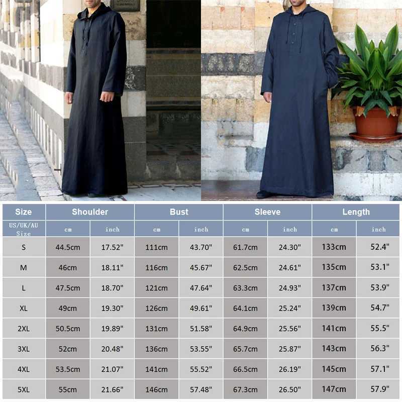 Islamic Clothing Mens Long Sleeve Loose Muslim Men Saudi Arabia Pakistan Kurta Muslim Costumes Muslim Dress Kaftan Thobe Hooded W251216