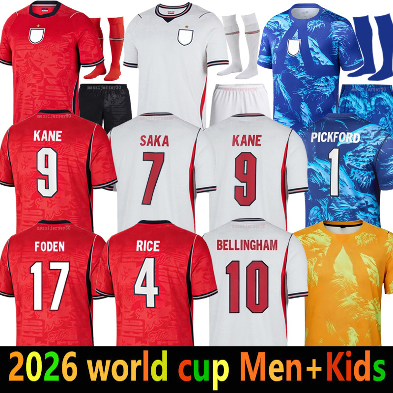 England 2026 World Cup Soccer Jersey Bellingham Palmer Eze Maguire Englands 26 27 Kits Football Shirt Rashford Kane Saka Rice Foden Women Men Kids Kit