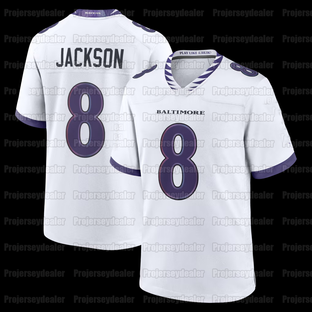 8 Lamar Jackson 2026 Football Jerseys Trey Hendrickson Zay Flowers Derrick Henry Malaki Starks Andrews Hamilton Roquan Smith Wiggins Green Lewis