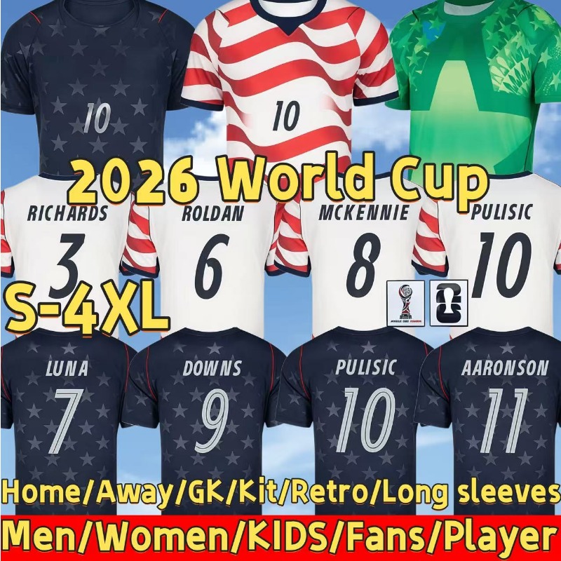 2026 PULISIC United states Soccer Jerseys REYNA McKENNIE WEAH SWANSON USAs MORGAN RAPINOE 25 26 home away kids kit woman Men Football Shirt