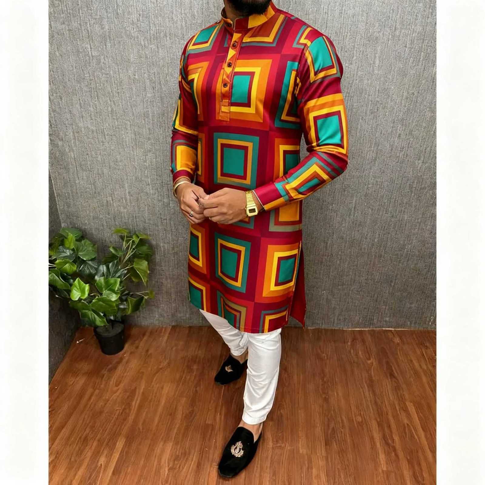 Mens Abaya Thobe Arabic Longline Muslim Henley Kaftan Banded Plain Gown Shirts Boubou Hommes Musulmans Arabie Saoudite W251216