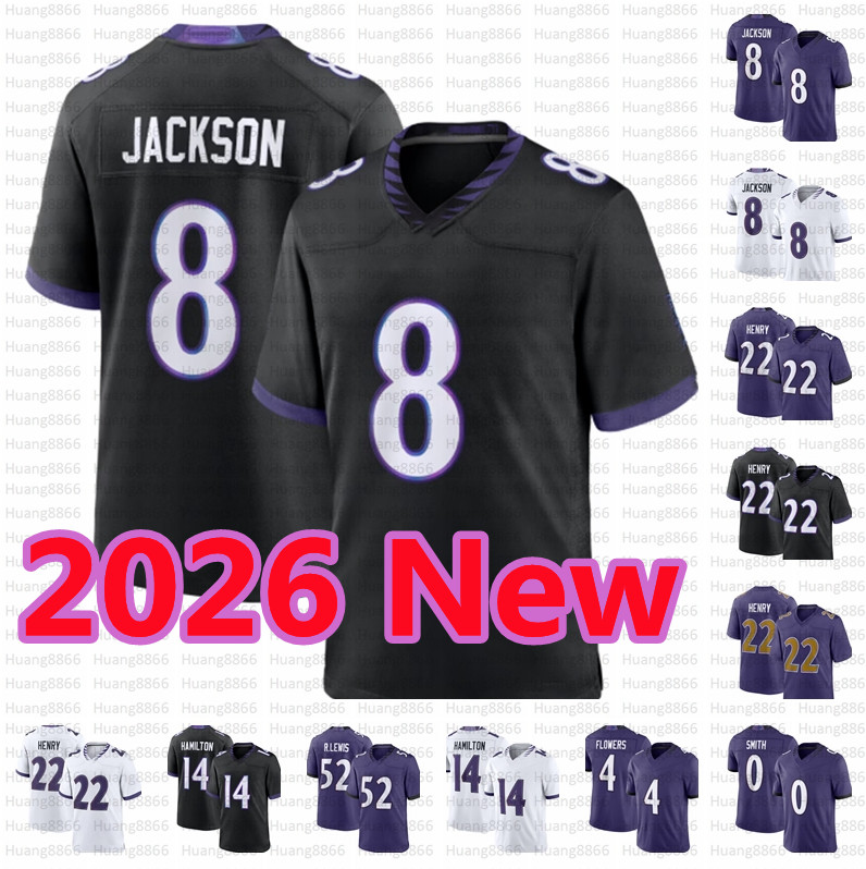 Derrick Henry Lamar Jackson Hendrickson Smith Zay Flowers Hamilton Malaki Starks Andrews Lewis Reed Football Jerseys