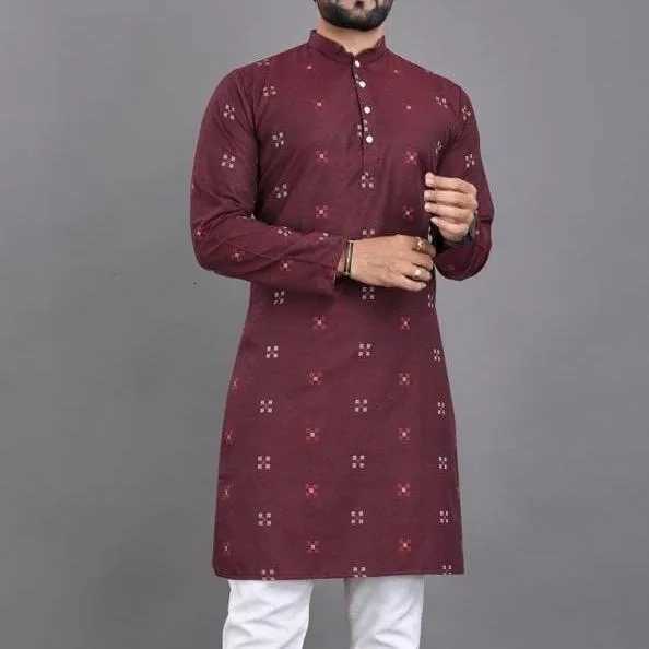 Muslim MenS Robe Long-Sleeved Ethnic Style 2025 Stand Collar Arabic Clothing MenS Islamic Casual Robe Marokkaanse Kaftan W251216
