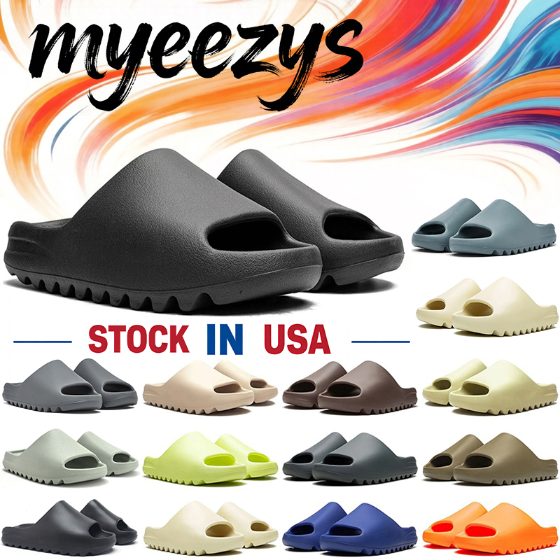 Designer Slides For Men Slippers Onyx Bone Azure Flax Pure Ochre glow green Resin Soot black Core womens sandals mens solid slide classics Clog slipper Man sandal 36-48