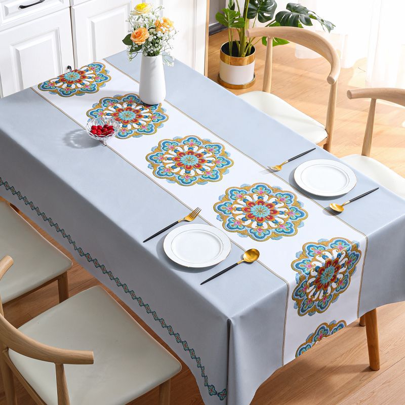 YL-38505 Custom Tablecloth - Waterproof, Oil-proof, Heat-resistant, Wash-free, High-quality Tablecloth, Coffee Table Cloth, Conference Table Cloth, Pl