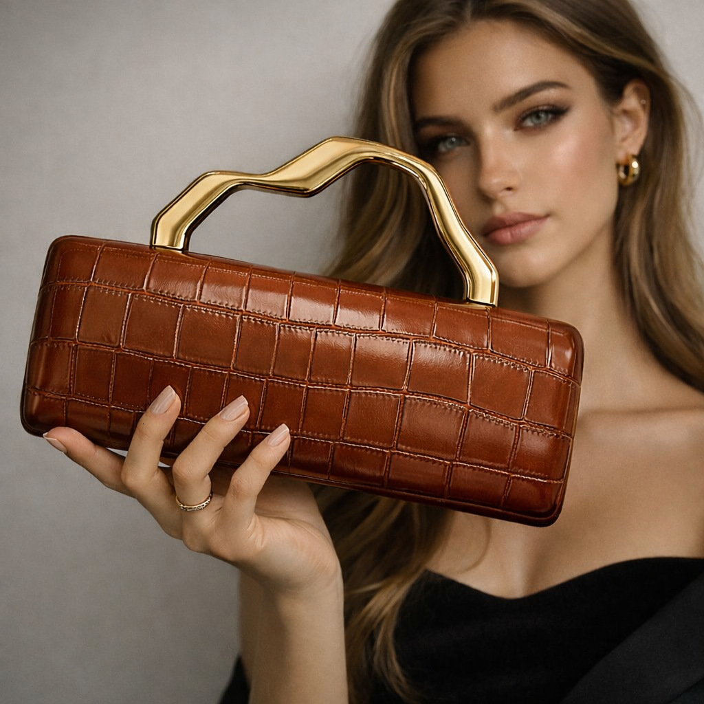 European and American New PU Gold Shaped Bag Single Shoulder Crossbody Fashionable Personality Socialite Evening Party Manufacturer Wholesale