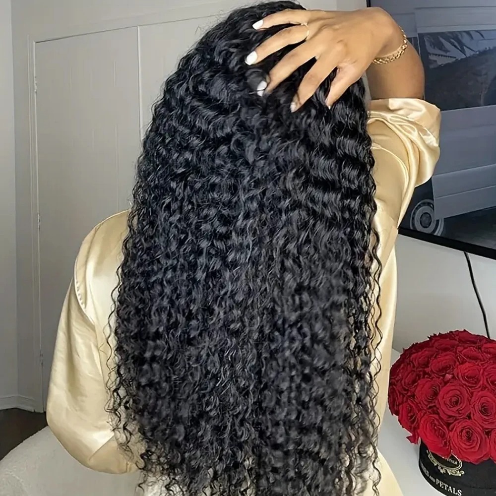 200density Curly Human Hair Wigs for Women Water Wave Deep Wave Lace Front Wig 13x4 13x6 HD Lace Frontal Wig Glueless Preplucked Hairline
