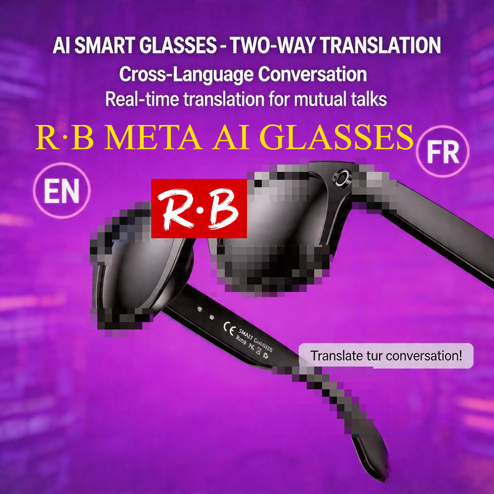 Smart Glasses 4K HD Camera, Bluetooth Call, 800W Anti-Shake Camera Glasses with Video Recording Dual Mic, Simultaneous Interpretation/GPT Identify Objects, 270mAh