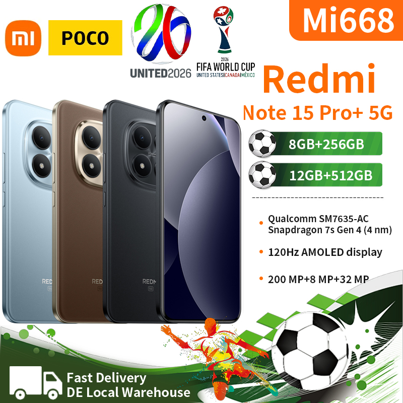 Xiaomi Redmi Note 15 Pro+ 5G 12GB +512GB 6.83 inches Smartphone Android 15 Octa-core 1280 x 2772 pixels 200 MP+8 MP+32 MP
