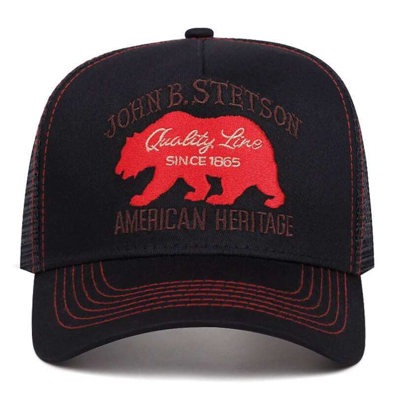 2025 Creative New Baseball STETSON Red Bear Truck Outdoor Sports Sunshade Street Hip Hop Daily Commuter Net Hat