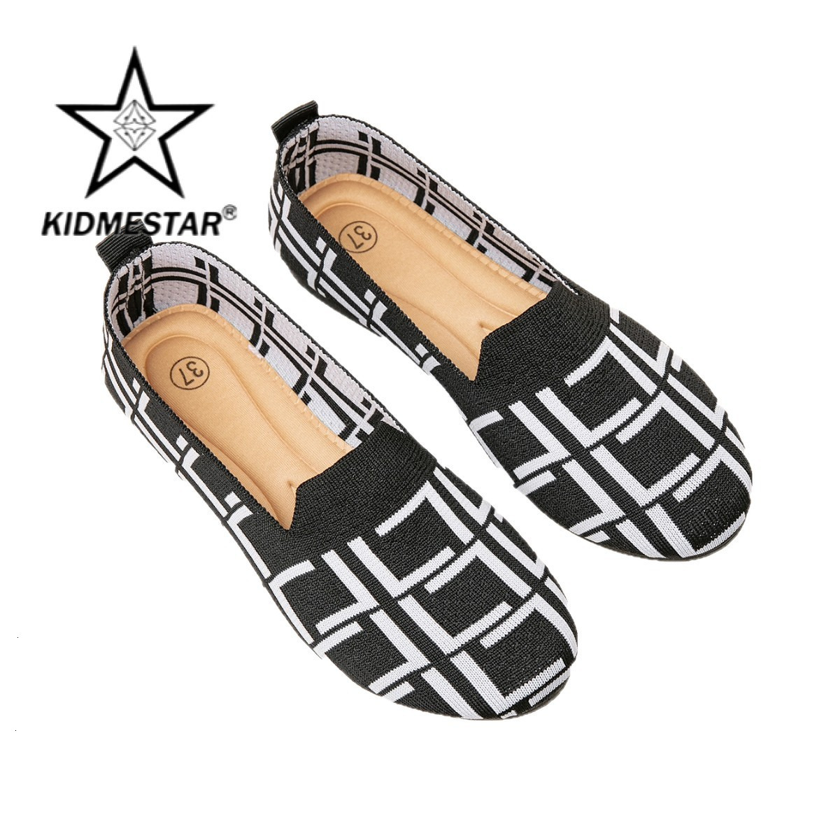 High-end Luxurious Women's Flat Shoes In Black And White Check Pattern Designer Style Outdoor Beach Sandals Breathable And Comfortable Casual Sty
