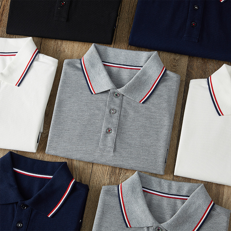 Designer Short-sleeved Shirt Luxurious And High-end Combed Cotton Polo Shirt With Collar Men's Style Short-sleeved Shirt Plain-color Business Men