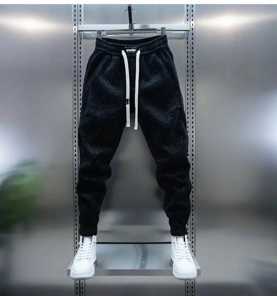 Spring And Autumn Men Harem Pants Zebra Striped Trousers Sport Clothing Cargo Sweatpants Brushed Loose Waist Versatile Pants 260416