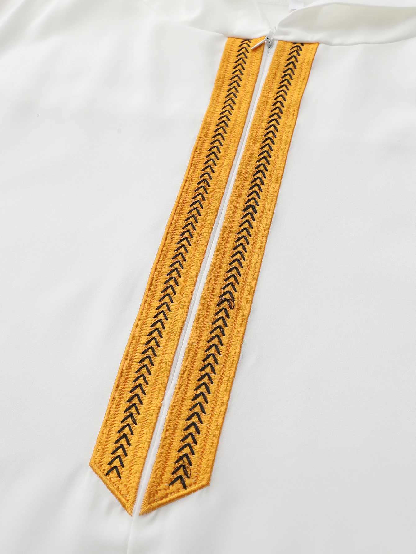 Muslim mens white long-sleeved embroidered robe Moroccan headscarf Saudi Arabian Islamic mens prayer kasaya W251216