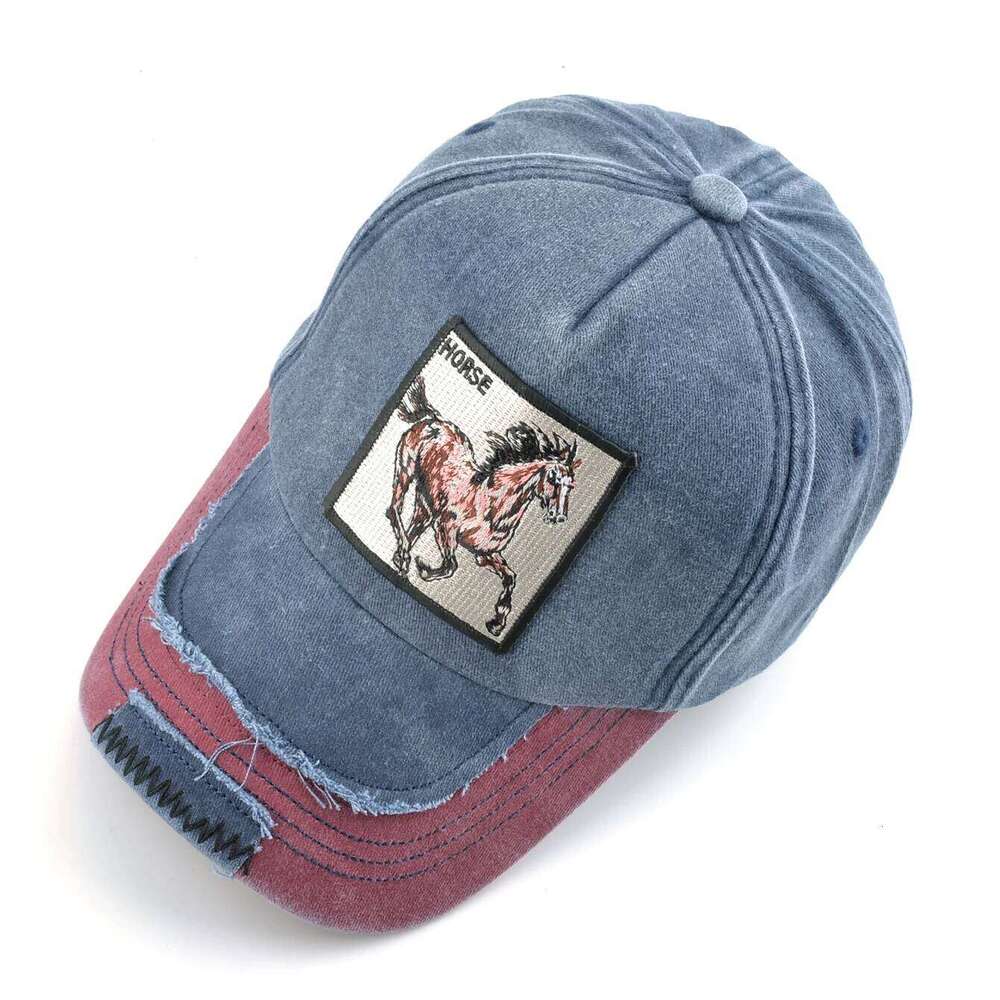 Vintage Denim Baseball With Embroidery Horse Patch Men Snapback Hip Hop Dad Hats Women Four Seasons Adjustable Visor Cap