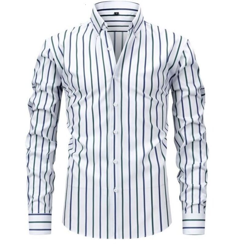 Designer Dress Shirt Men Long Sleeve Shirts High Four Way Stretch Elastic Turn Down Collar Slim Fit Business Formal Casual Daily Wear Mens Dress Shirt