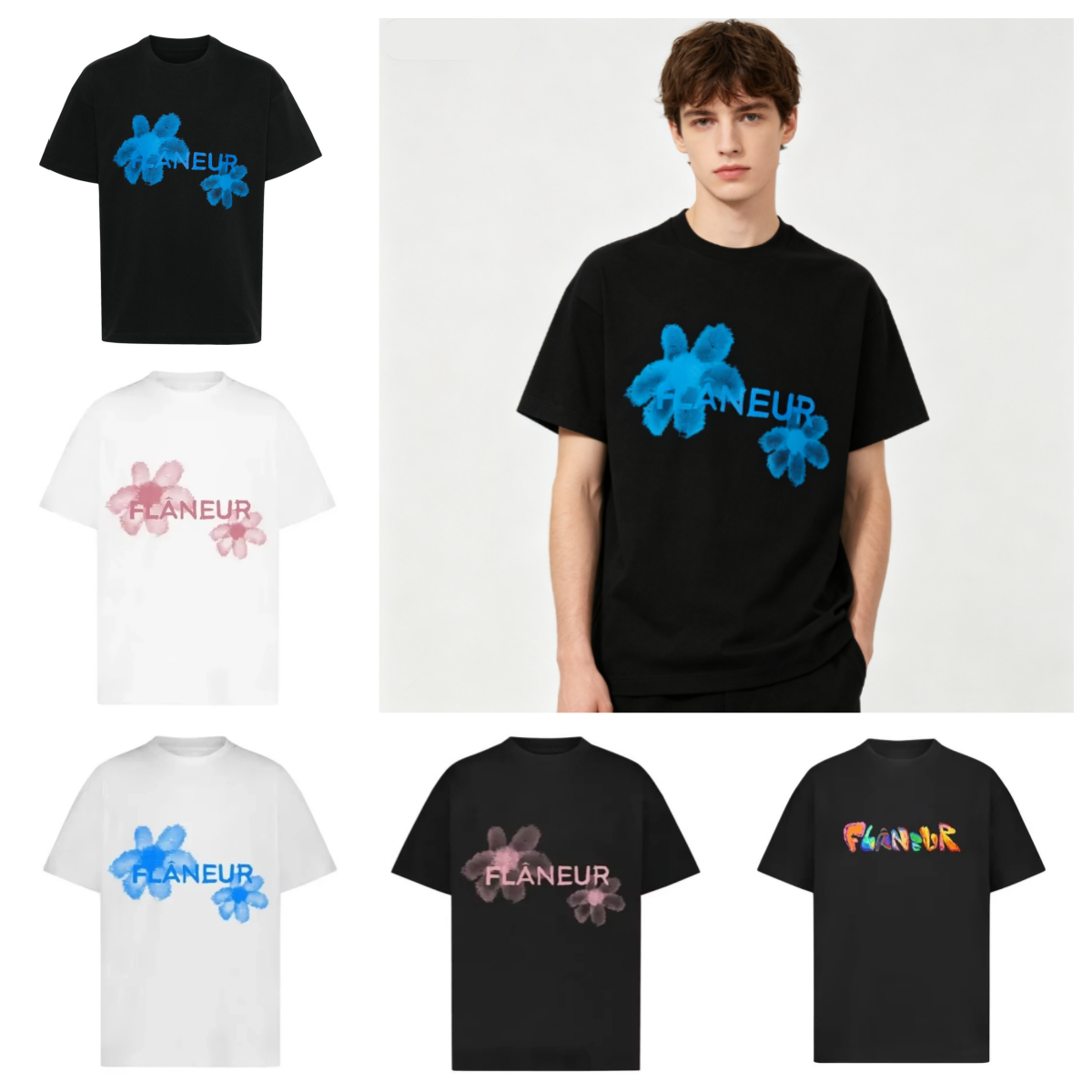 Men's T Shirts 2026 Summer Flaneur Homme Floral Graphic Brand Pattern Printed T-shirts Luxury Pure Men 'and Women' Casual Hip Hop Rock 