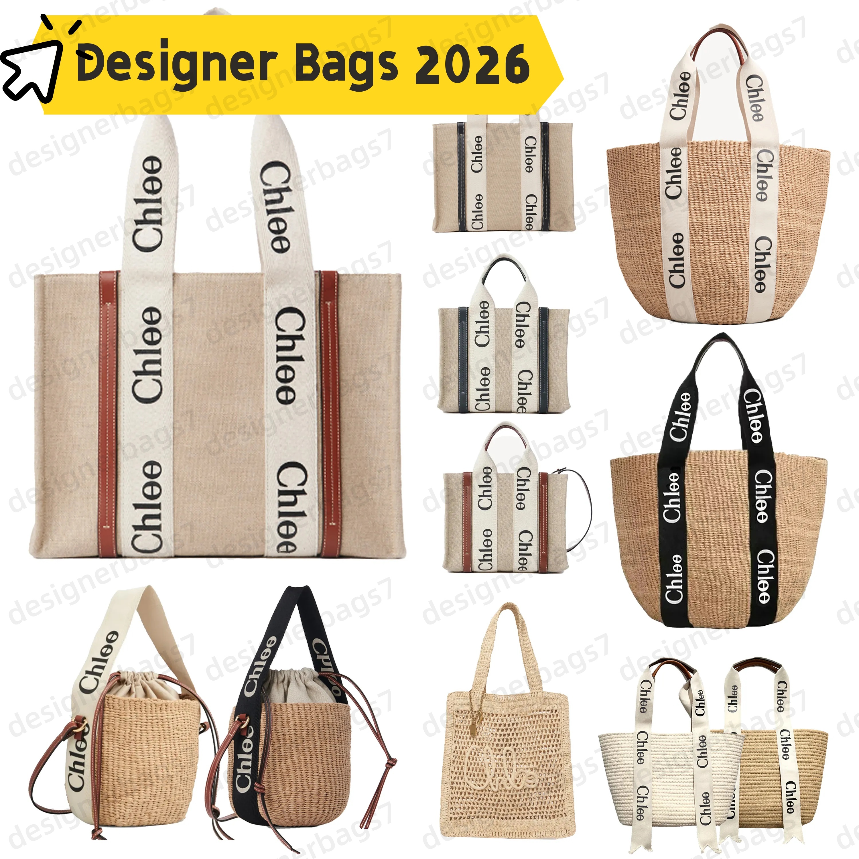 Designer Bags 2026 Trends designer bag sac Luxury Bag Beach Bag Large Capacity Bag Summer Woven Fabric Bag Linen Canvas designer Luxury Women's Handbag Shoulder Bag 03