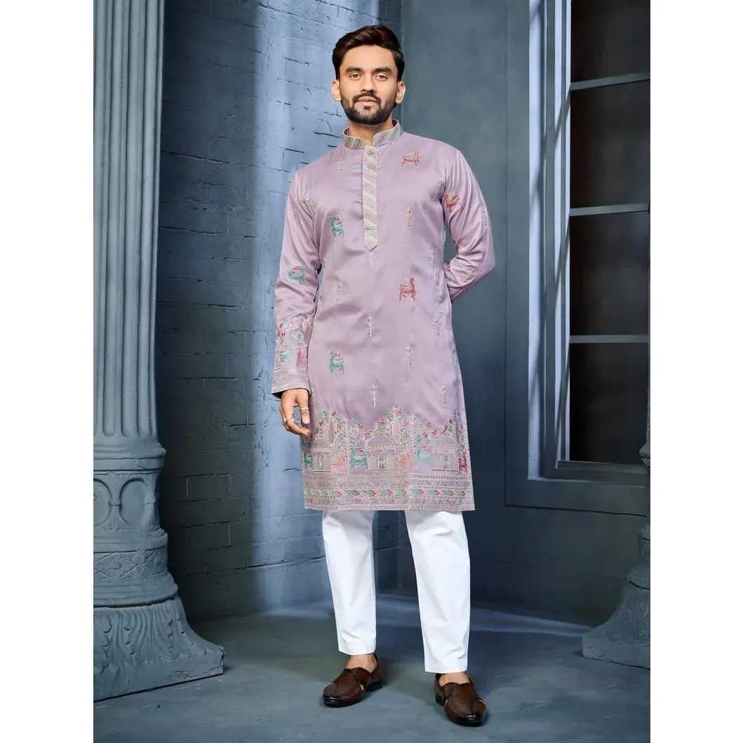 Muslim Kurtta Caftan Dubai MenS Robe Long-Sleeved Ethnic Style Stand Collar Arabic Clothing National style Middle Eastern W251216