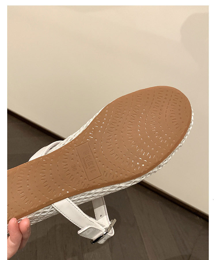 Mesh Rhinestone Mary Jane Mules For Women Breathable Hollow Out Flat Slippers With Adjustable Buckle Strap Casual Summer Shoes