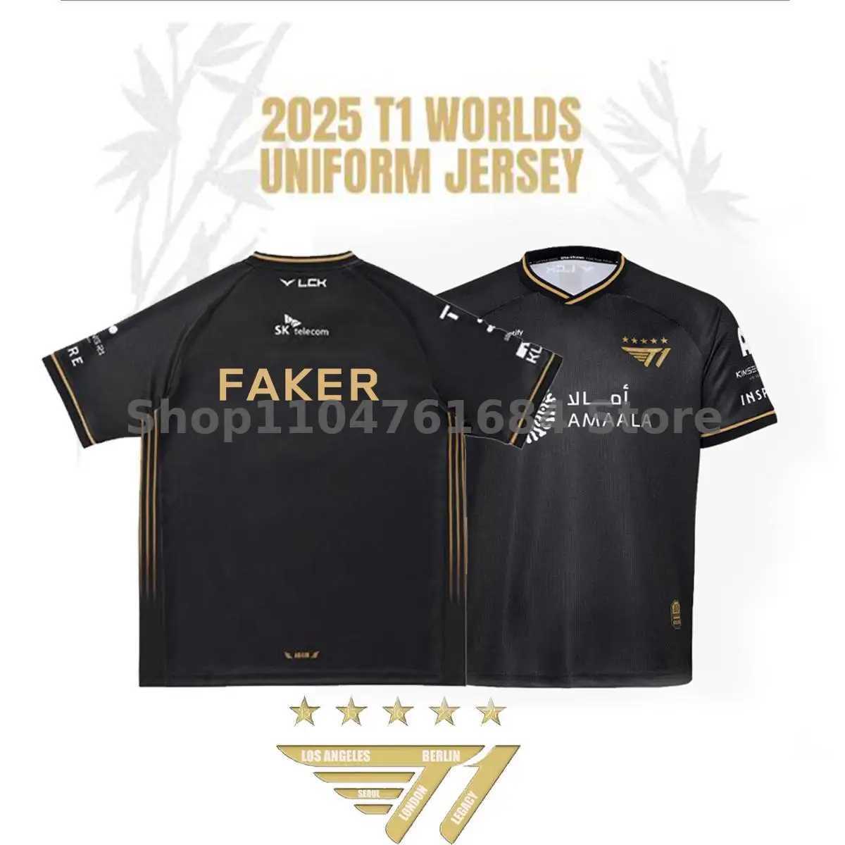 2025 New T1 Esports Team Uniform T-shirt League Of Legends World Finals Jersey T Shirt Lol Games Faker Fan Support Men Clothes L260417