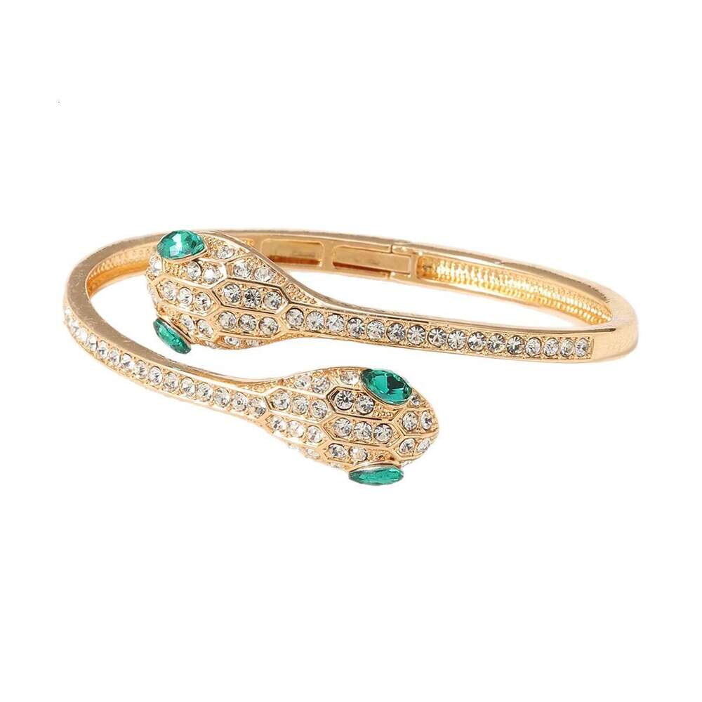 Cross-Border New Luxury Diamond-Studded For Women Animal European And American Style Personality Hip-Hop Leopard Head Open Bracelet Wholesale