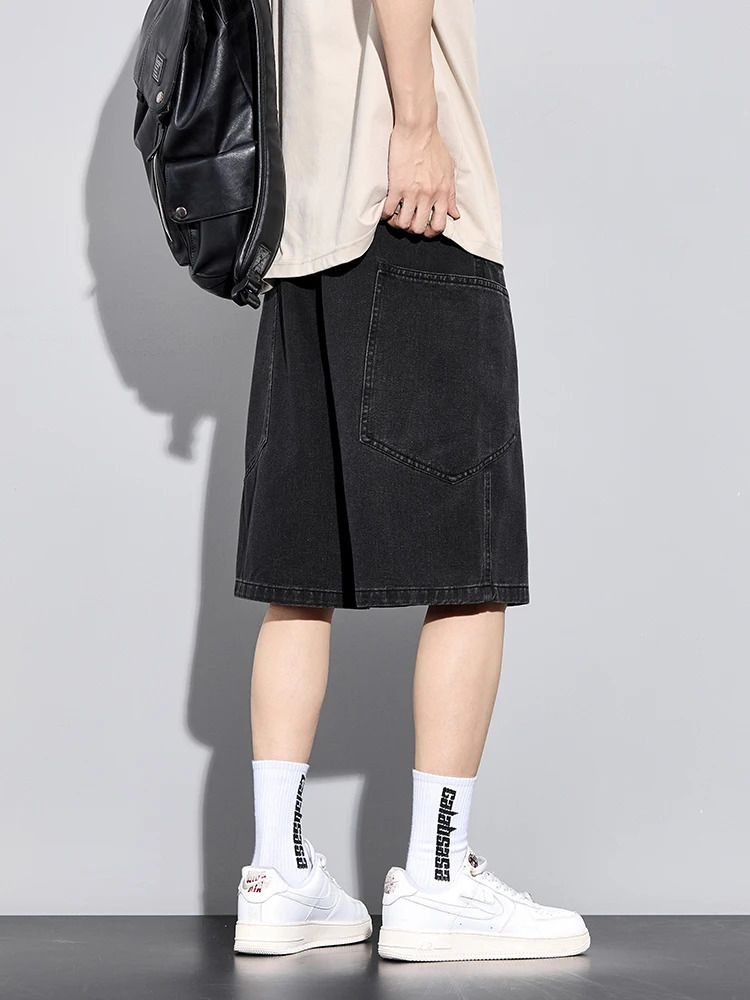 Mens Summer Denim Cargo Shorts Big Size 8XL 7XL 6XL Elastic Waist Straight Baggy Jeans Shorts 260416