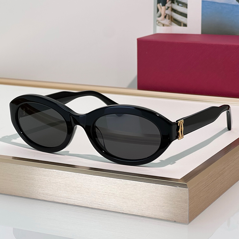 Designer Oval Sunglasses Fashion Acetate Black Frame Eyewear CT0588S Women Men Luxury Sunglasses Outdoor Goggles UV400 Sun Glasses With Box
