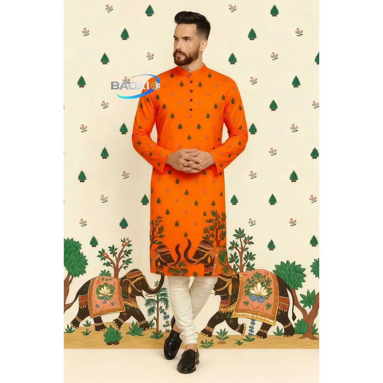 Stand Collar Muslim Men Clothes Folk Kaftan Musulman Kurta Indian Islamic Clothing Ropa Musulman Hombre Camisa Arabe Hombre W251216