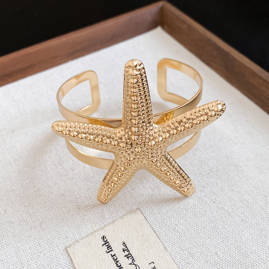 Vacation European American style fashion summer elements gold Starfish bracelet, unique and niche, suitable for women's daily wear - view 8