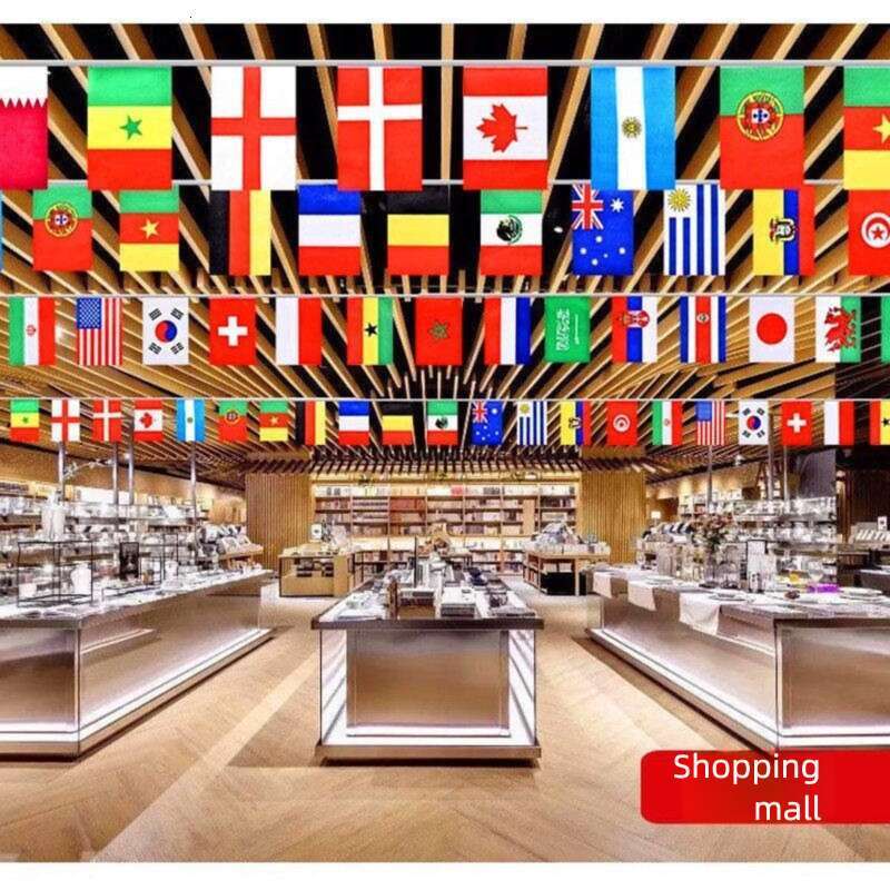 World Cup Football Merchandise 2026 Usa-Canada-Mexico World Cup 48 Team Flag Bunting, Number 8 7, Colorful Flags For Bars, Sports Shops, And Fan Decor