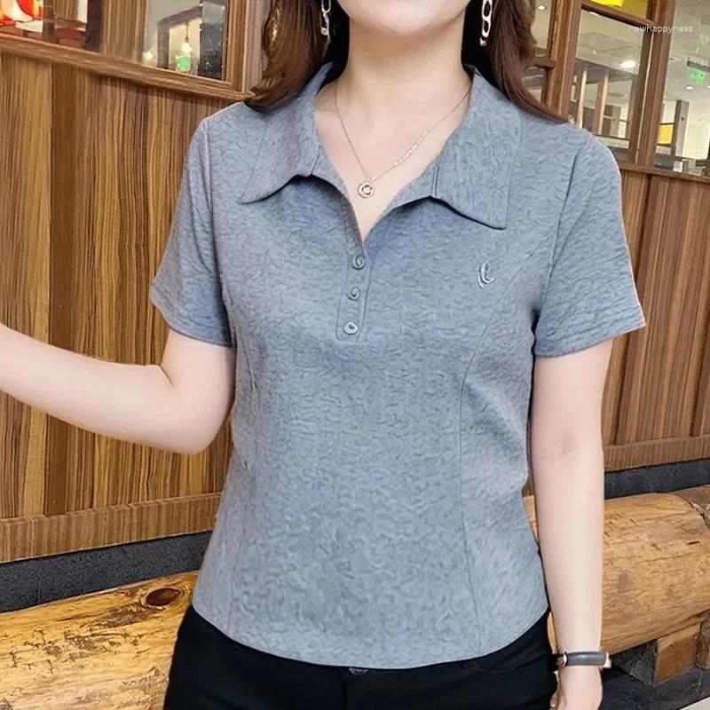 Women's Polos Cotton Polo Shirt Short Sleeve Embroidered Casual Summer Top