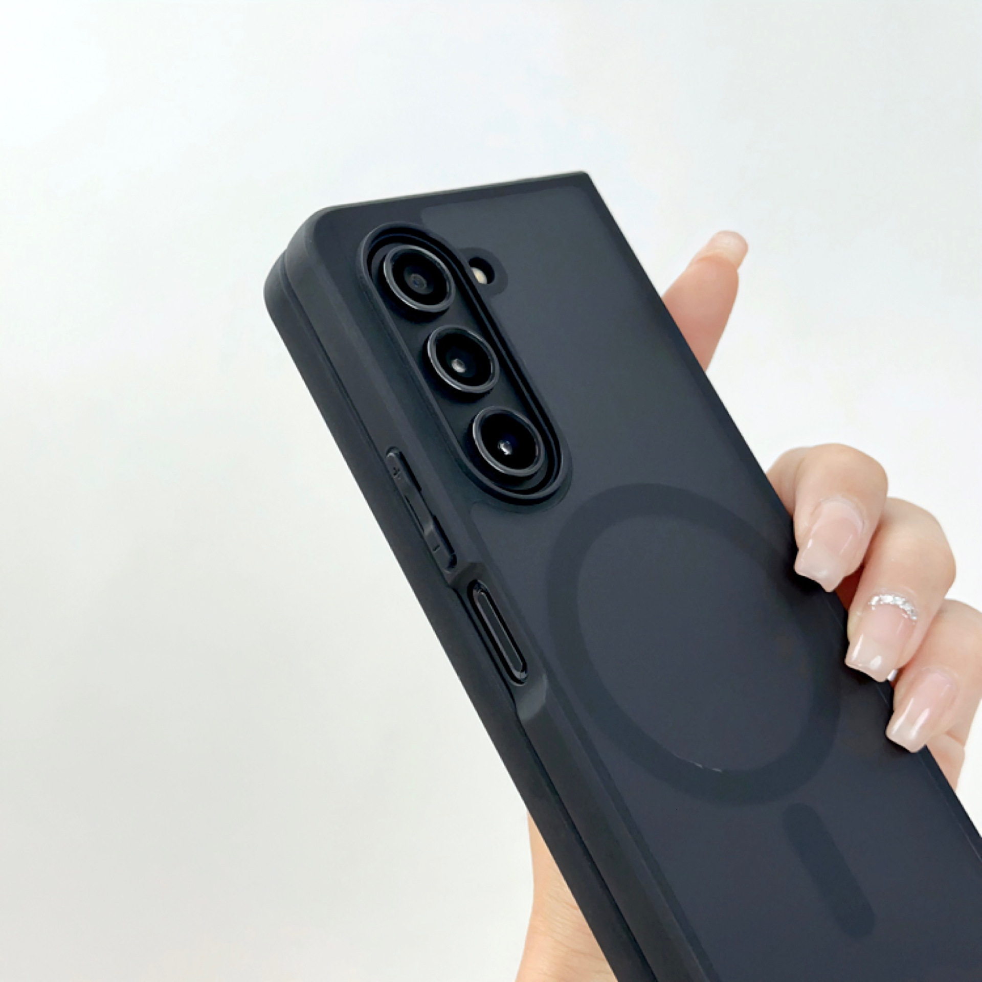 ZFOLD6 Compatible with Samsung Fold5 Integrated Magnetic Soft Edge Case Zfold7 Ultra-thin Matte Protective Cover W23 Simple