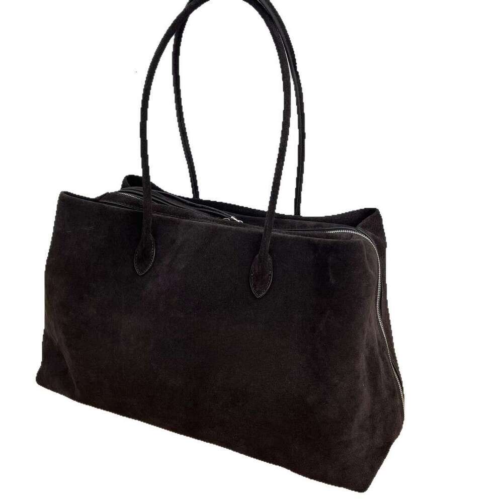 2026 Fall Winter New Large Capacity Genuine Leather Tote Bag For Women Suede Cowhide Minimalist Shoulder Underarm Bag Fashion Commute Handbag SENYY