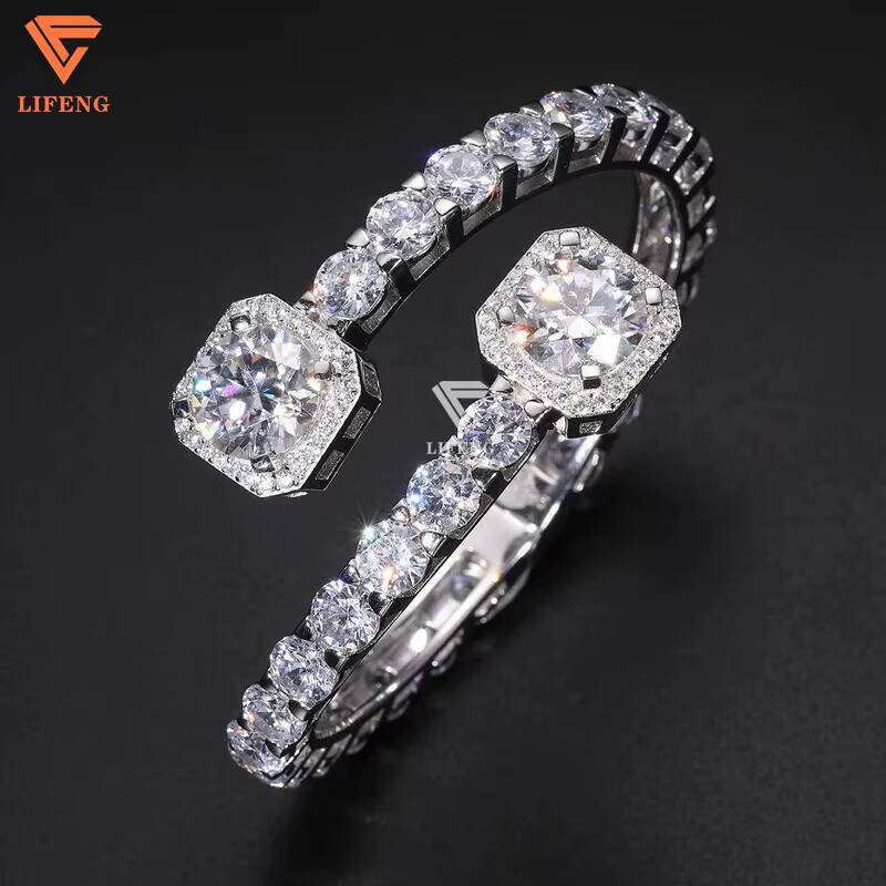 Lifeng Jewelry Moissanite Bangle VVS Diamond Sterling Silver Women Men Hiphop Moissanite Bracelet