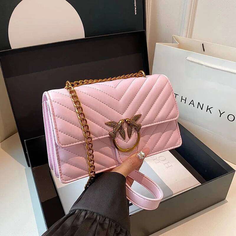 Women's chain swallow high-end fashion versatile shoulder and crossbody bag, women's embroidered small square bag