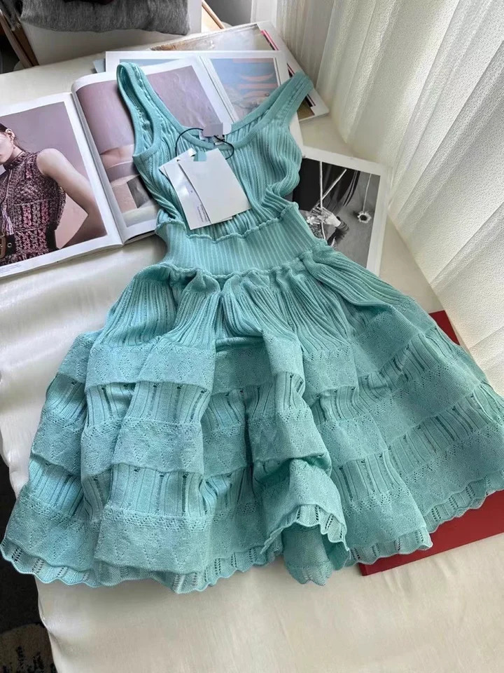 High-end Short Dress Womens Summer French Style Exquisite Sense Niche Sleeveless Vest Stitching Dress 260416 - view 7
