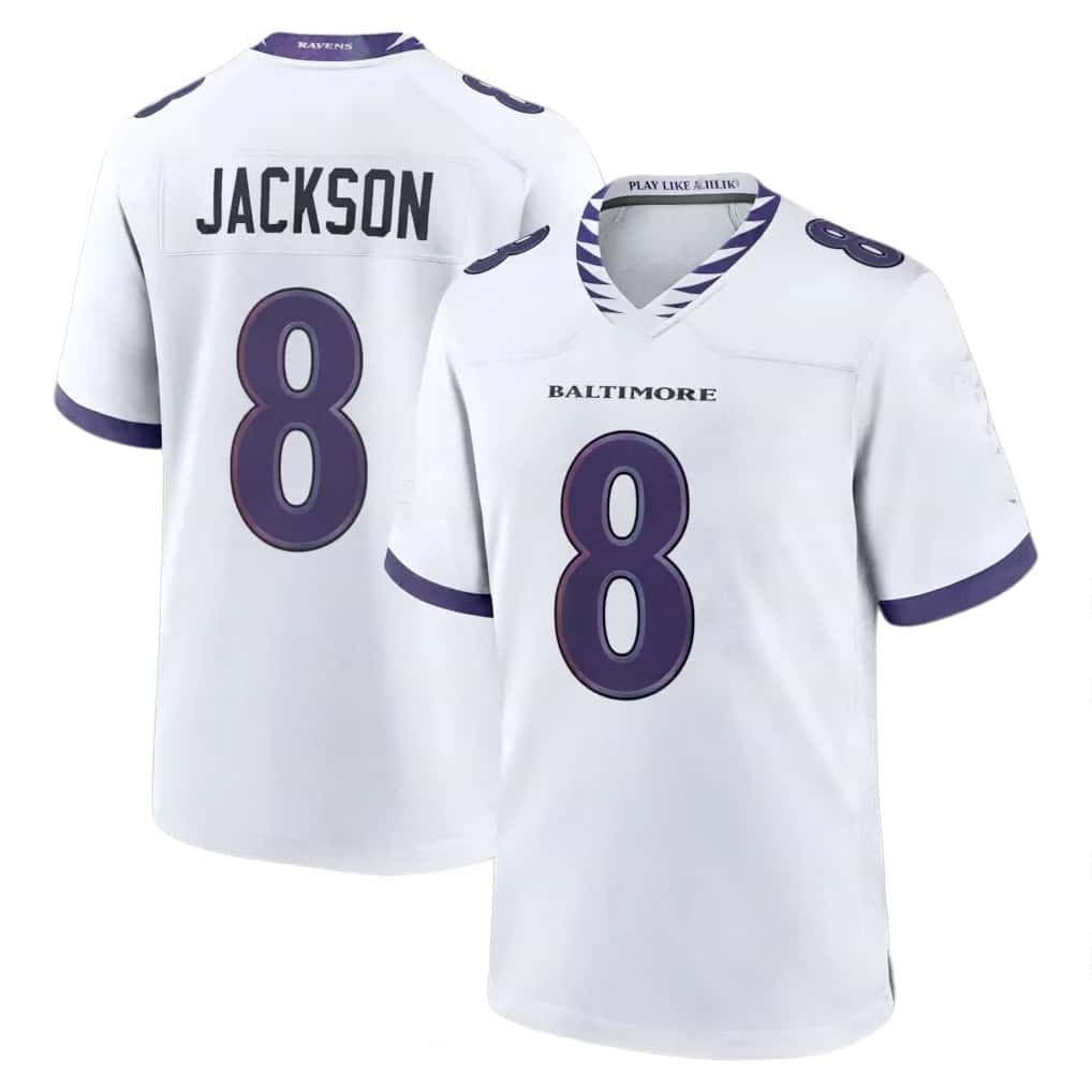 8 Lamar Jackson Raven 2026 Football Jerseys Trey Hendrickson Zay Flowers Derrick Henry Malaki Starks Andrews Hamilton Roquan Smith Wiggins Green Lewis