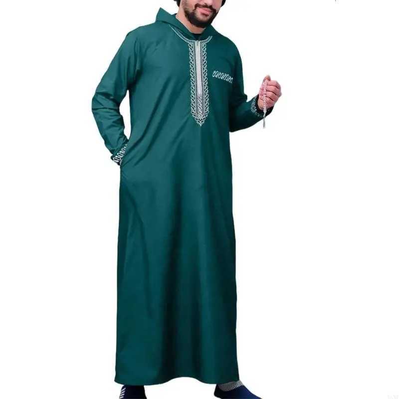 Y3NE Islamic Clothing Men Robe Kaftan Muslims Man Moroccan Casual Long Dress Arabic Thobe Grown Middle East National Costume W251216