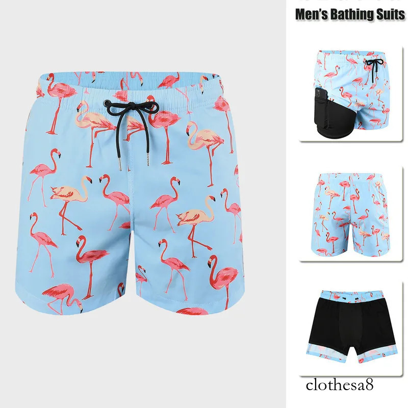Mens Designer Man Summer Clothing 2026 European Size Men's Double-Layer Lined High-Quality Swim Trunks Beach Loose Fit Sports Quick-Dry Casual Sh