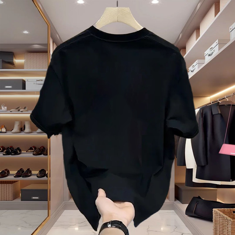 Designer Shirt Men's Pure Cotton Short-sleeved T-shirt Summer New Style Loose Fit Fashionable Brand Round Neck Design Luxurious Casual Half-sleev