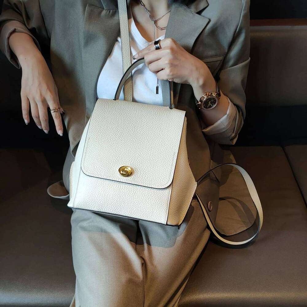 Ins Vintage Women Backpack Cowhide Leather High Quality Female Shoulder Bag College Girl School Book Backpacks Daypack SENYY