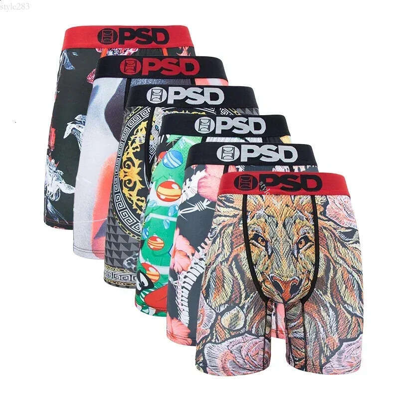 6Pcs Fashion Printed psdslys Men Underwear Boxer Cueca Male Pantiesy Lingerie Men Underpants Boxer psdity men desiner Briefs Sexy S-XXL Mens a0c